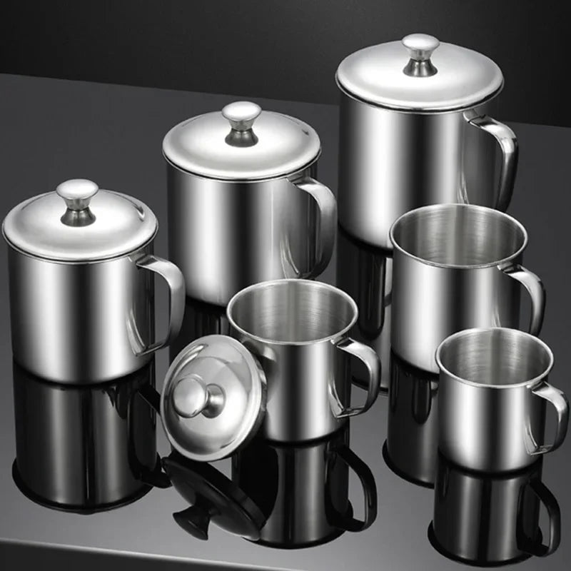 Stainless Steel Cup Portable Coffee Cup Camping Travel Mug Metal Coffee Mug Water Drinking Cup Milk Tea Cup Tumbler Water Mug