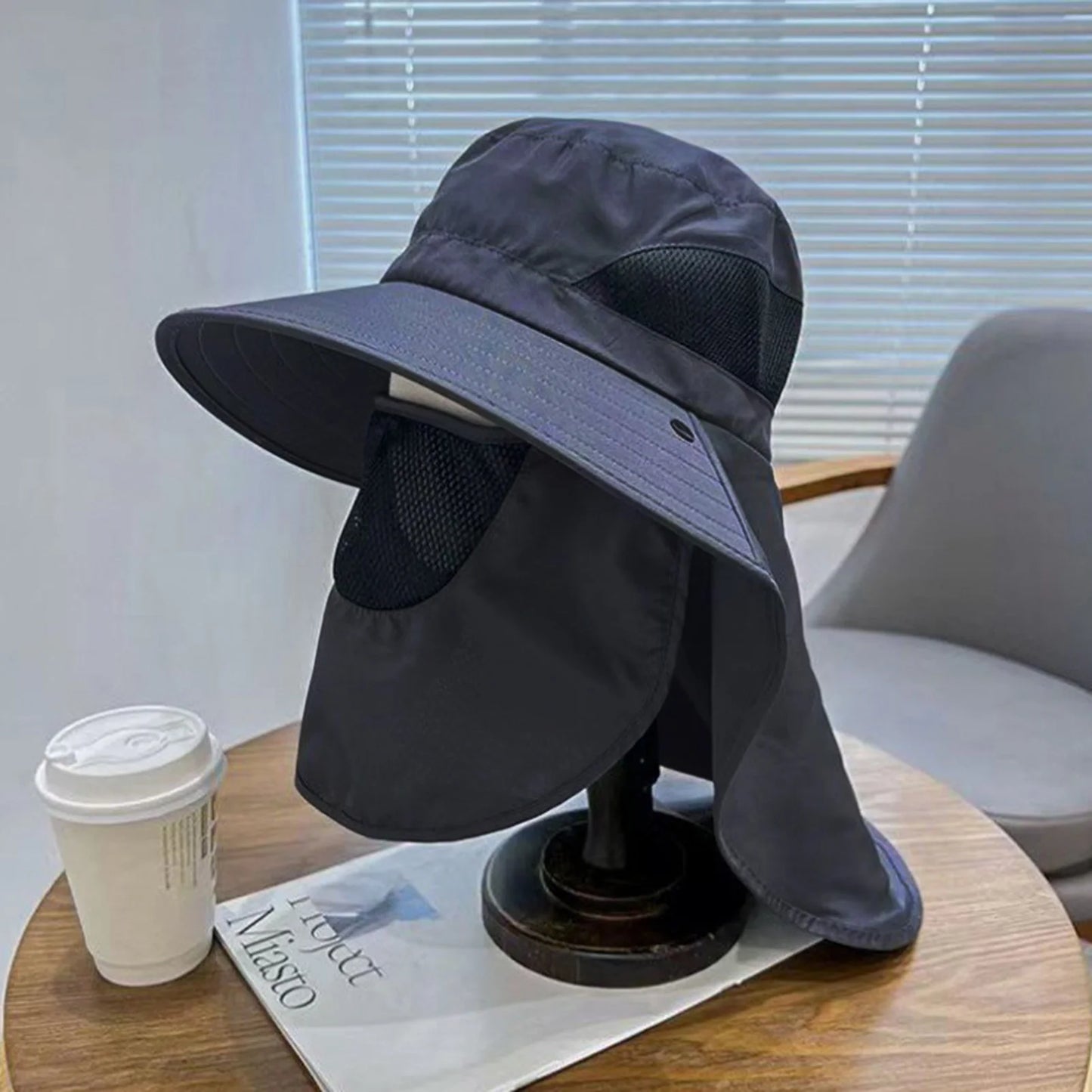 Outdoor Fishing Hat With Neck Flap Uv Protection Foldable Bucket Hats For Men Women Cycling Hiking Wide Brim Summer Sunshade Cap