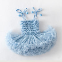 New High Quality Baby Girl Clothes Cute Fluffy Mesh Halter Baby Dress Sweet Princess TUTU Cake Dress Birthdays Clothes For Girls