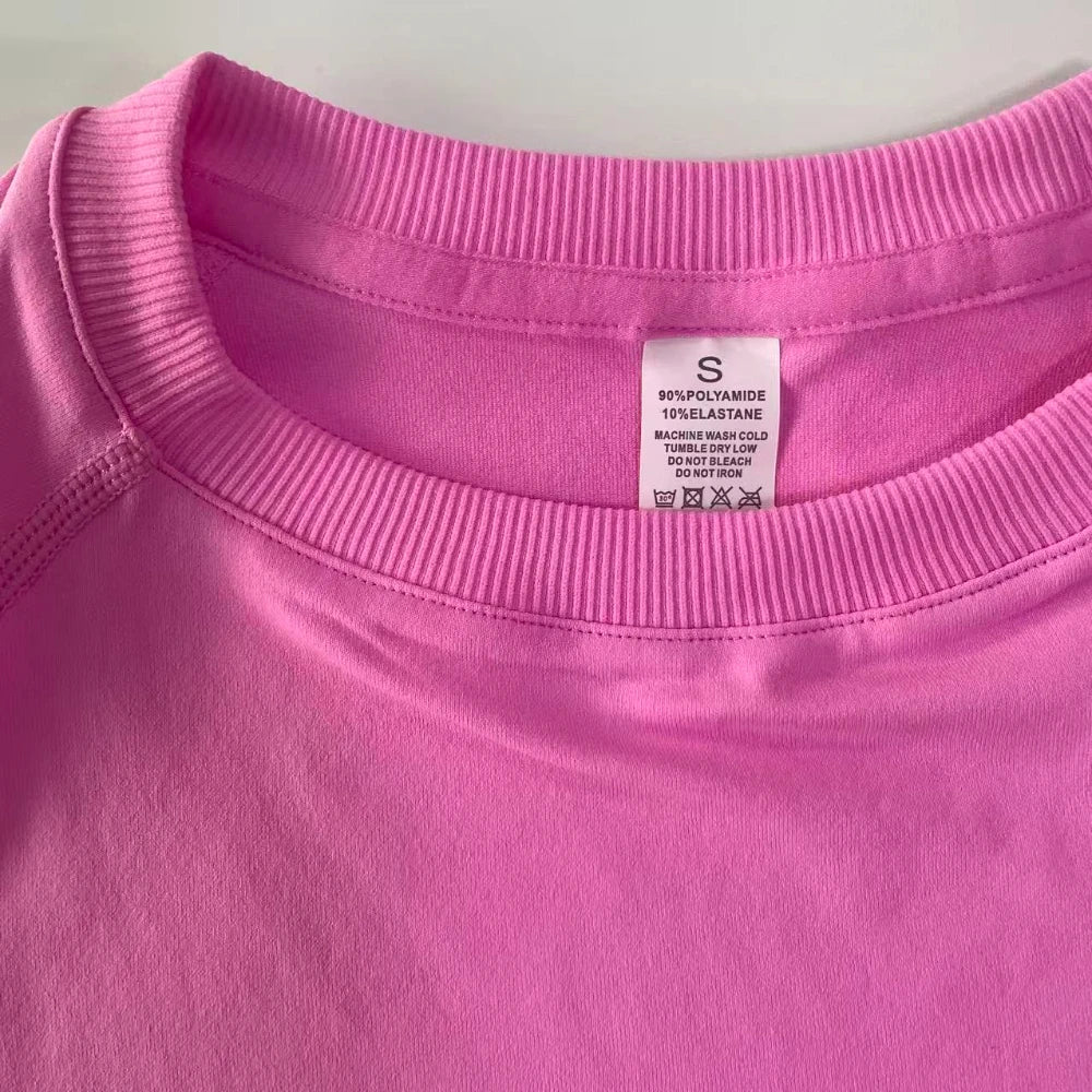 Longline Short Sleeve Top For Women Gym Crop Top Light Weight Yoga Top Shirt Stretchy Workout Clothes Running Sports Shirts