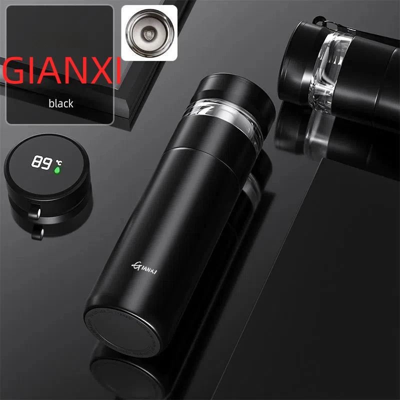 GIANXI Portable 500ML Black Water Bottle Home Stainless Steel Thermos Bottle Drink Items Vacuum Flasks Filterate Coffee Cup