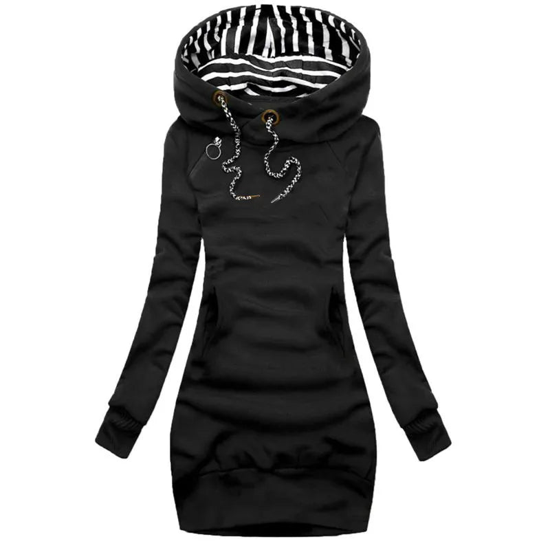 Women Sweater Dress Hooded 2022 Spring Autumn Ladies Long Sleeve Hoodi –  Mega Mart Center
