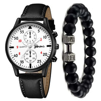 2/1pcs Men Sports Watches Set Man Business Quartz Wristwatch Luxury Brown Leather Bracelet Men Casual Clock Watch（no Box）gifts