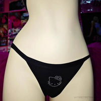 Sanrio Hello Kitty Sweet Sexy Panties Women Soft Cotton Thongs Female New Tangas Y2k Girl Kawaii Elastic Low Waisted Underwear