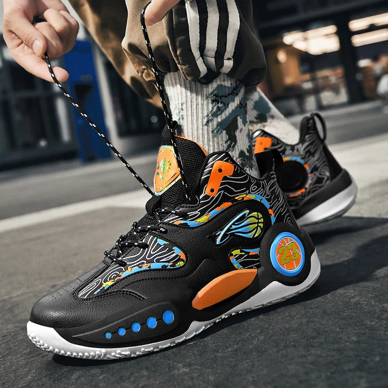 Men's Basketball Shoes Breathable Cushioning Non-Slip Wearable Runing Shoes Gym Training Athletic Basketball Sneakers for Men