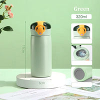 320/460ML Kids Stainless Steel Thermal Bottle Portable Kids Straw Mug Cold and Hot Thermal Thermos Student Water Bottle