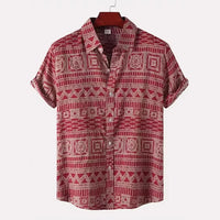 Men Clothes Summer New 3D Digital Print Casual Shirt Men Lapel Button Shirt Tops