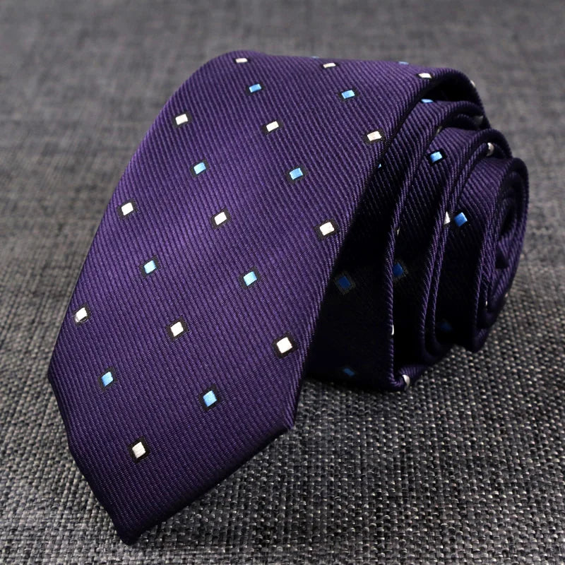 New Skinny 6CM Mens Necktie Slim Narrow Ties For Man Plaids Striped Paisley Jacquard Cravat Business Party Corbatas Neck Tie