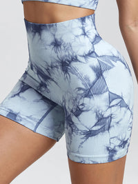 High Waist Lift Hip Elastic Women Leggings Casual Outdoors Running And Cycling Pants Yoga Workout Partial Tie-dye Sports Legging