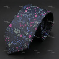 Novelty Men's Tie Floral Rose Constellation Designed Wave Lines Pattern Red Blue Green Neckties Fit Party Dinner Wedding Cravat