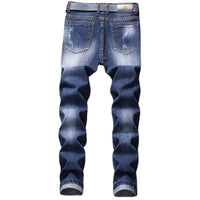 Men's Clothing 2023 Spring New Fashion Embroidery High Quality Slim Straight Jeans Trendy Pencil Mid-rise Pants Men's Trousers