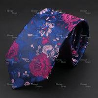 Novelty Men's Tie Floral Rose Constellation Designed Wave Lines Pattern Red Blue Green Neckties Fit Party Dinner Wedding Cravat