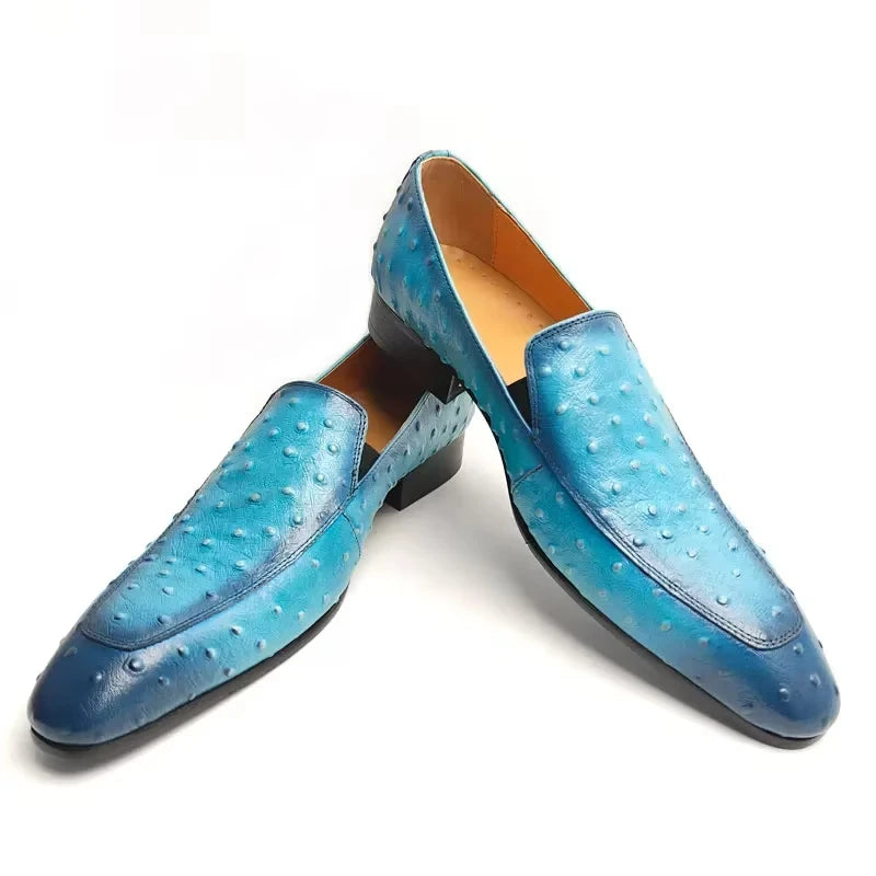 Fashion Blue Loafer Shoes for Men New Design Slip-on Mens Dress Shoe Premium Leather Daily Wearing Casual Comfortable Party Shoe
