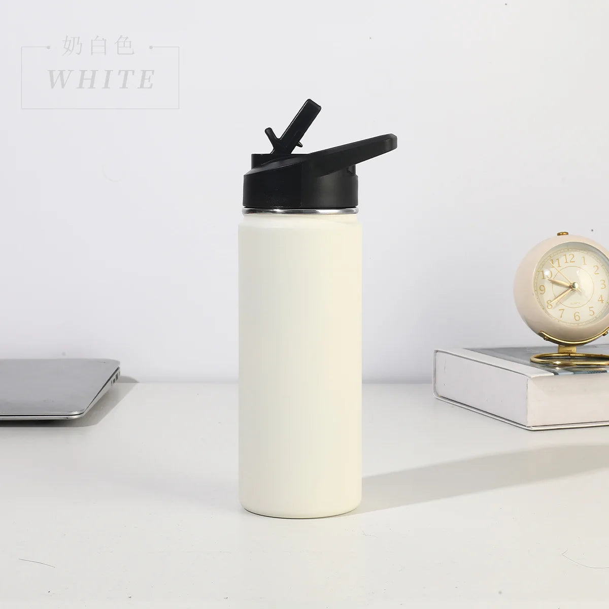 22oz Double Layered 304 Stainless Steel Vacuum Insulated Thermos Sports Water Cup Portable Outdoor Cycling Kettle