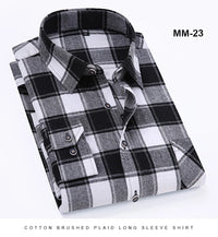 S-11XL Plaid Flannel Shirts For Men's Long Sleeve Cotton Fashion Design Young Casual Standard-Fit Thick Man Shirt Blouse Clothes