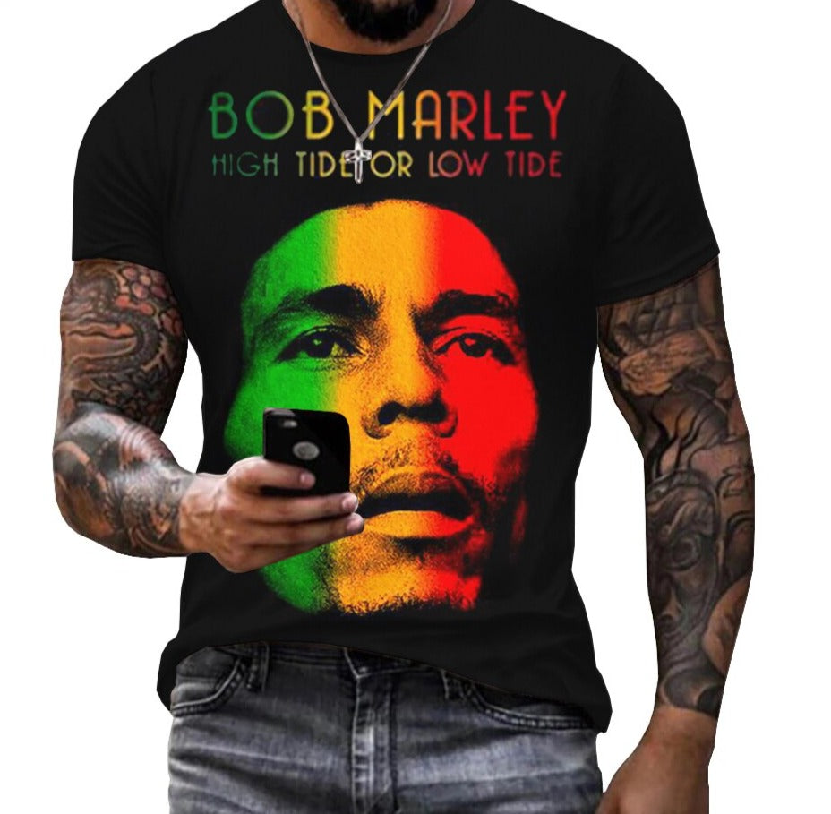 2022 Summer Fashion Bob Marley Reggae Printed 3D T-shirt Men
