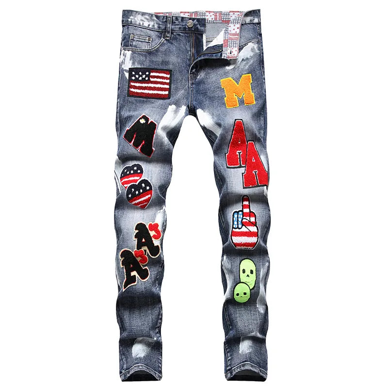 2023 New Men Hip Hop Youth Streetwear Style Jeans Fashion Casual Male Slim Fit Denim Pants Boyfriend Cargo Men Pencil Trousers