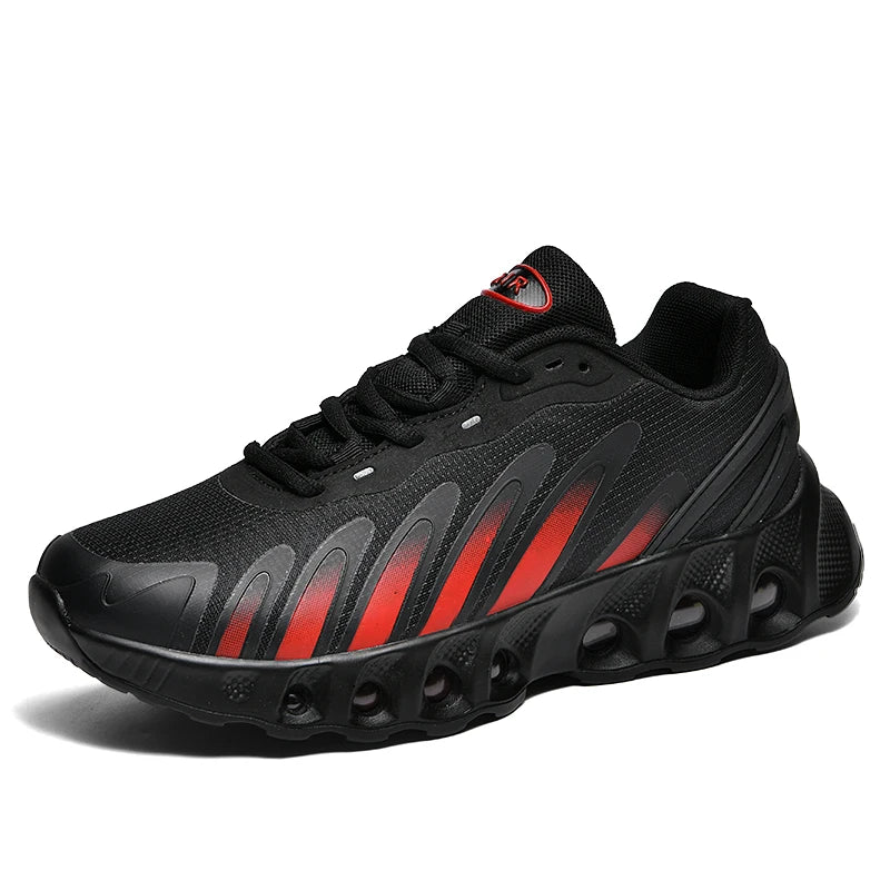 New men's sneakers PU air cushion anti-slip shock absorber running shoes outdoor lightweight and breathable mesh running shoes