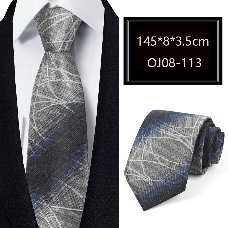 Luxury 56 Colors New Men's Tie Classic Floral Stripe Plaid 8cm Jacquard Neck Tie Necktie For Men Business Wedding Party