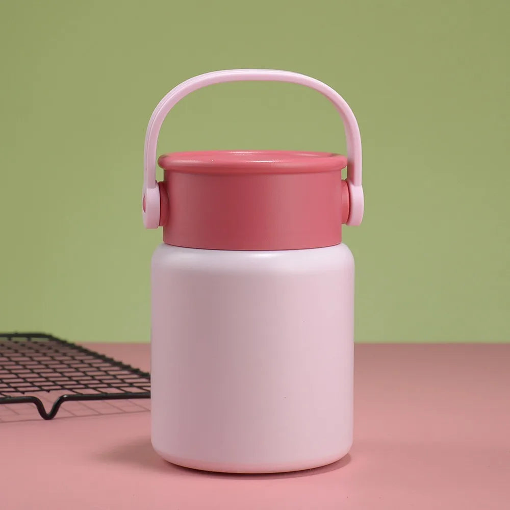Easy To Clean Insulated Stainless Steel Thermos Cup Leak Proof 500ml Thermos Pot with Spoon Portable Vacuum Flask Travel