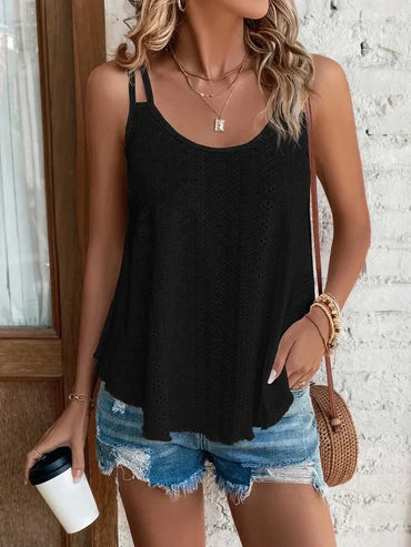 Large Big 5xl Women Leisure Simple Boho Camis Tops Women's Hollow Out Top Pullovers New Summer Casual Beach Shirts Clothing