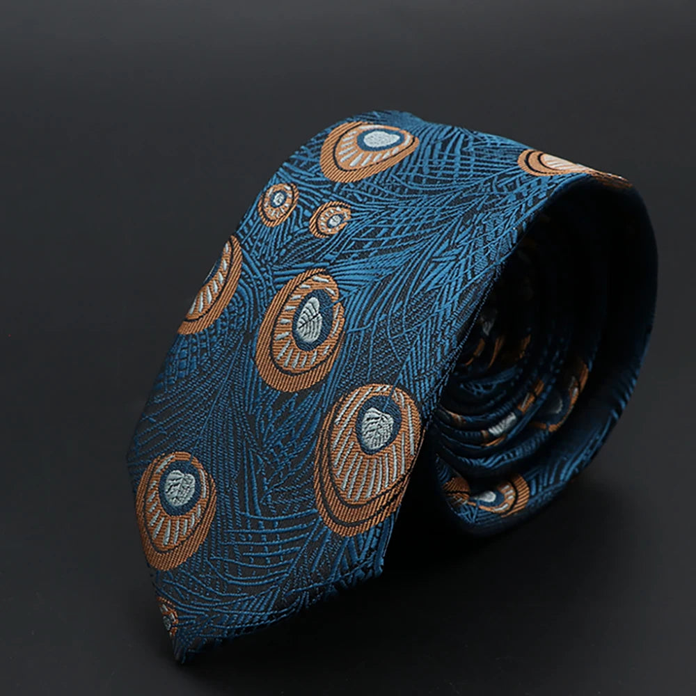 New Men Ties Solid Color Stripe Print Floral 6cm Jacquard Business Neckties Narrow Skinny Tie Wedding Prom Daily Wear Accessory