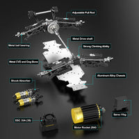 JIUSI PT14R MT14R 1/14 4WD RC Car 80km/h Brushless 2.4G Remote Control Racing Car High Speed Off-road RC Truck 3S 35C 2200mAh