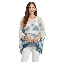 BHflutter White Blouse Shirt Women Fashion Batwing Casual Summer Tops Tees Ladies Print Chiffon Blouses Streetwear Plus Size