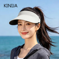 UPF50+ Sun Visor Hat for Women Men Wide Brim UV Protection Visor Lightweight Quick-Dry Sun Hat for Outdoor Sports 1pcs Beach Hat