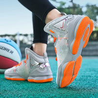 Men's Shoes Brand Professional Basketball Shoes Color Matching Graffiti Non-slip Couple High-top Shoes Comfortable Sports Shoes