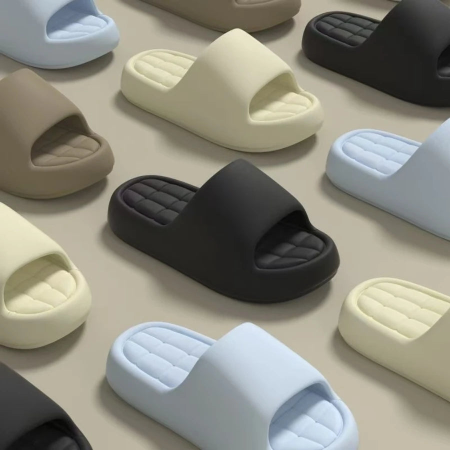 Women's Slippers Cool Summer Soft Sole Fashion Indoor Non Slip Open Toed Breathable House Comfy Men Bedroom Shoes