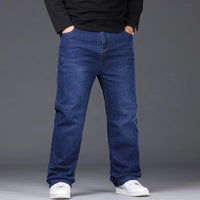 Plus Size Men's Jeans 42-50 High Stretch Denim Fabric Large Size Pants for 45-150kg Jeans Hombre Wide Leg Jeans Pantalon Homme