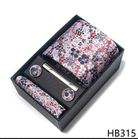 2025 New Design Fashion Brown Paisley Tie Handkerchief Cufflink Set For Men Necktie Clothing Accessories Birthday Present
