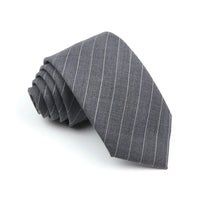Mens Ties 7cm Classic Wool Handmade Skinny Grey Plaid Neckties Striped Narrow Collar Slim Cashmere Casual Tie Accessories Gift