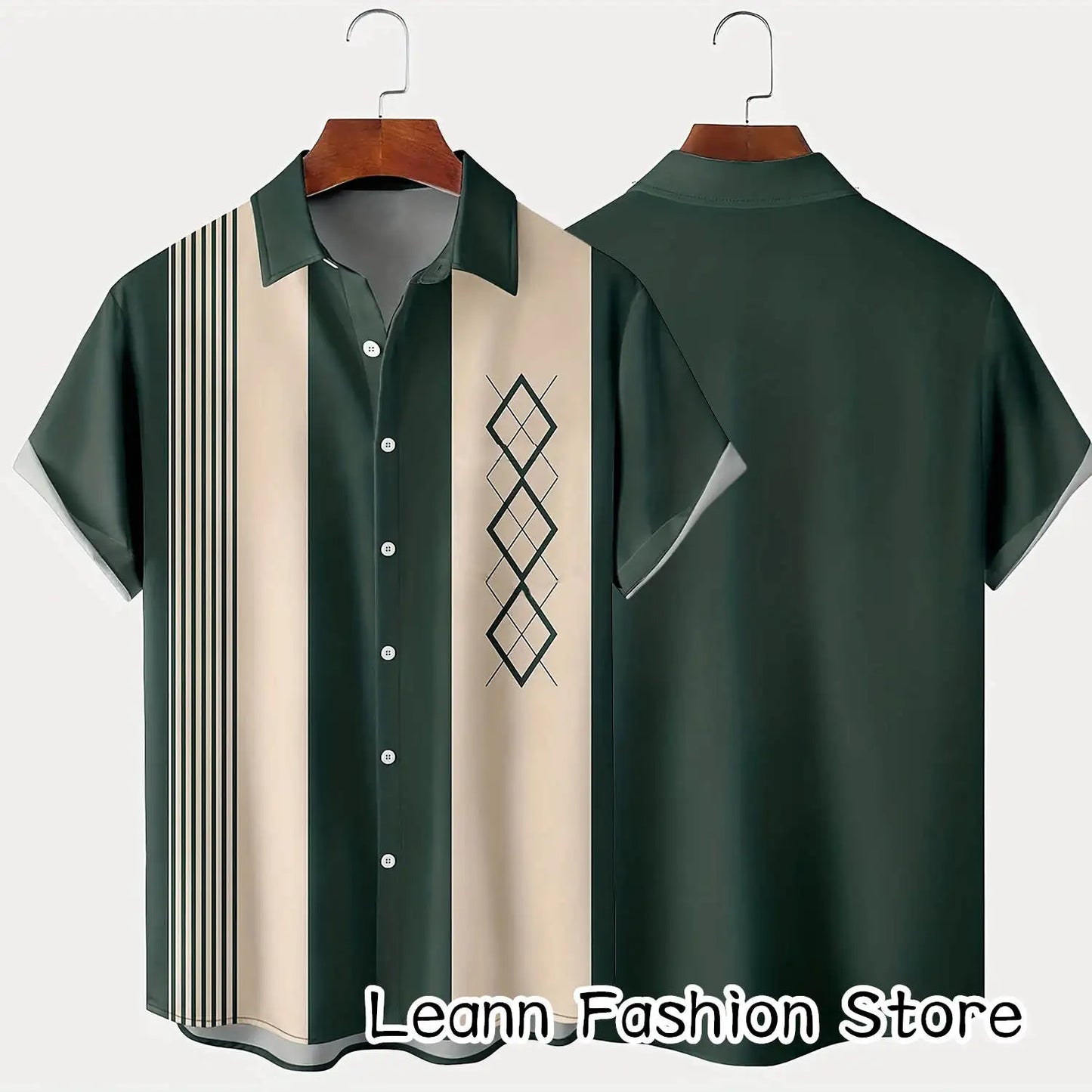 Men Summer Poker Symbol Stripe Print Shirt Casual Beach Short Sleeve Clothing Male Button Lapel Collar Shirt Fashion Leisurewear