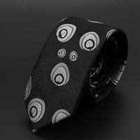 New Men Ties Solid Color Stripe Print Floral 6cm Jacquard Business Neckties Narrow Skinny Tie Wedding Prom Daily Wear Accessory