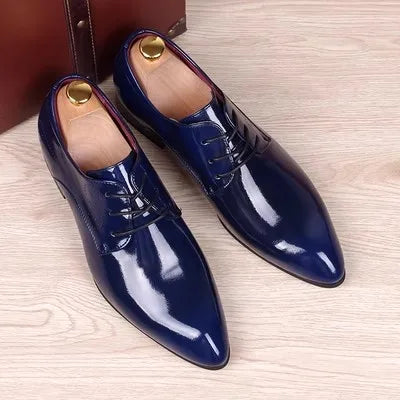 Men's Dress Shoes Patent Leather Business Shoes Pointed Toe Zapatos Hombre Oxfords Shoes For Men Sapatos Social Masculino