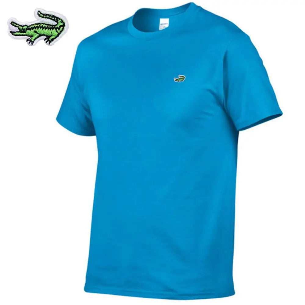 Mens New Pure Cotton Brand T-shirt Mens O-Neck T-shirt Mens Casual Top