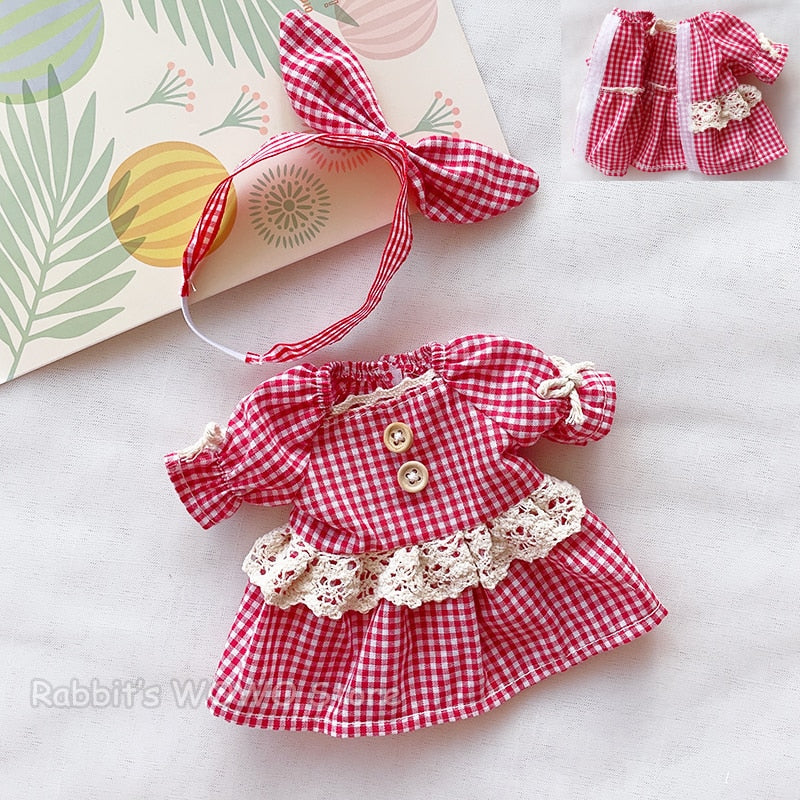 Doll Clothes Fit 25cm Baby Doll Accessories 1/6 BJD Doll New Born Doll Outfits Cute Dress Headwear Suit Girls Gifts