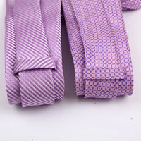 Luxury 8CM Mens Necktie Purple Color Stripes Floral Plaid Solid Dot Ties For Man Groom Neck Tie For Business Wedding Party