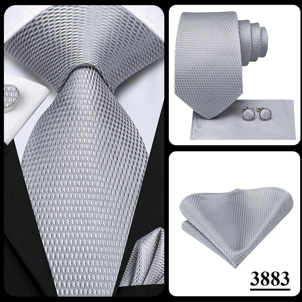 Hi-Tie Champagne Floral Paisley Silk Elegant Tie For Men Groom Wedding Men Necktie Pocket Square Cufflink Accessory Wholesale