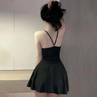 Sexy Women Pleated Micro MINI Dress Bandage Smooth Uniform Slip Mini Dress Night Club Outfits Allure Ruffled Dress Backless