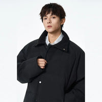 Winter Men's Cotton Jacket, Simple and Pure Color, Loose and Trendy,Versatile,Thickened Cotton Jacket,Stand Collar Cotton Jacket