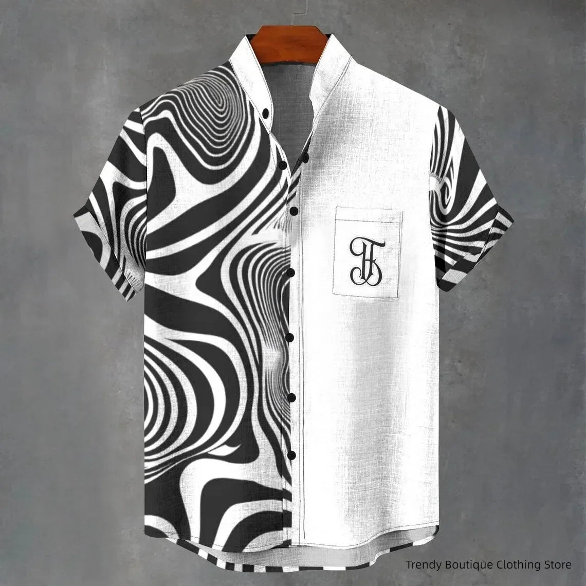 Men's linen short sleeved shirt, a simple, clean, casual, comfortable, and fashionable button top, new collection for summer 202