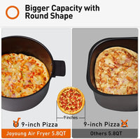 JOYOUNG Air Fryer 10 in 1 Digital Air Fryer Oven 5.8 QT Air Fryer Toaster Oven Oilless Cooker 120° Visible Window Free Recipes