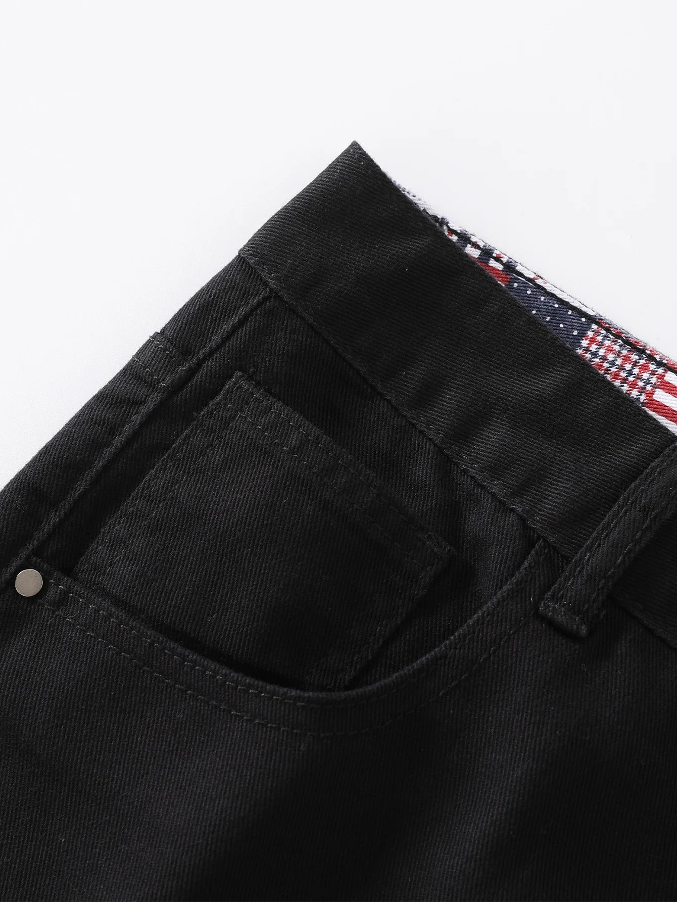 Men’s Slim Fit Ripped Black Jeans Distressed Casual Pants Streetwear Fashion Trousers USA Flag Print Waistband