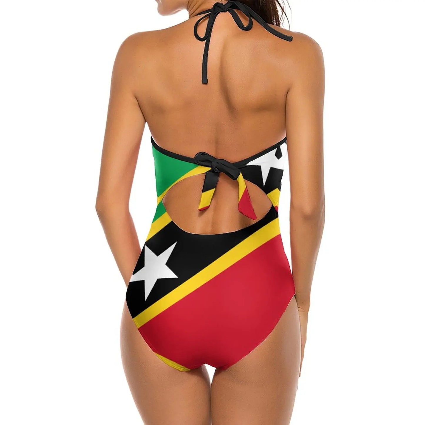 Sexy Women's Bikinis St. Kitts And Nevis Flag One-piece Swimsuit Hot Sale Party Vintage Swimwear Nerd