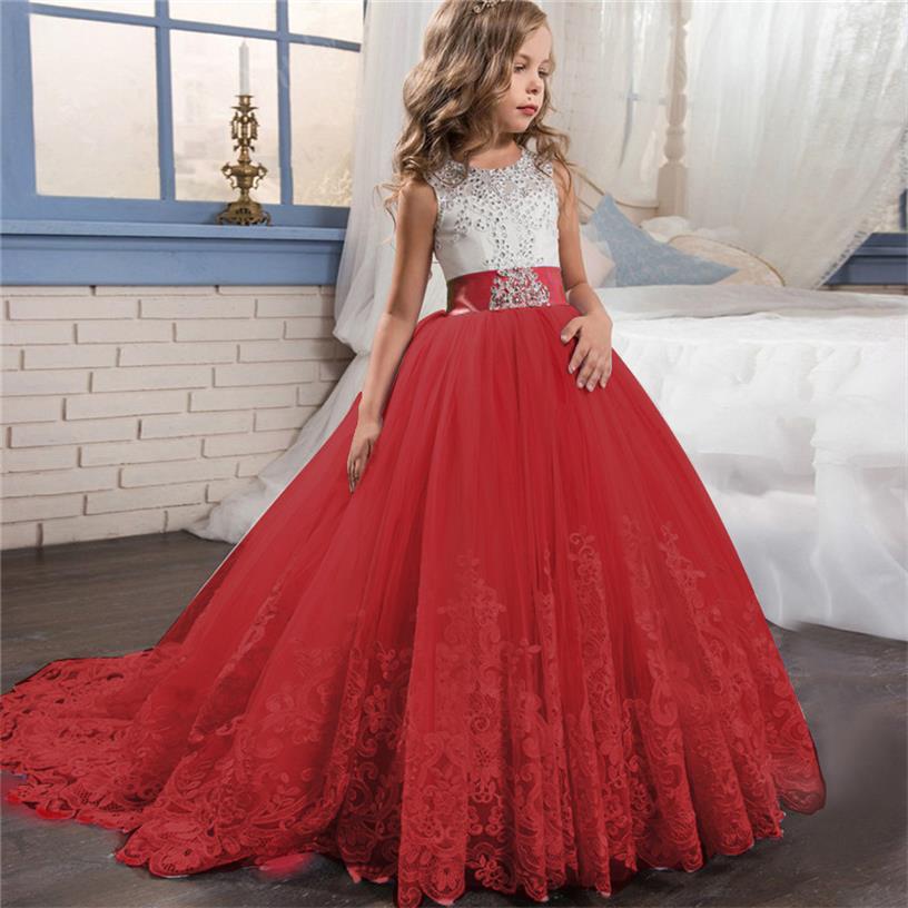 Girls Christmas Dress Formal Sleeveless Girls Party Dresses Back Hallo – Mega Mart Center