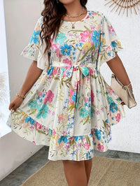 Large size fashionable printed women's dress