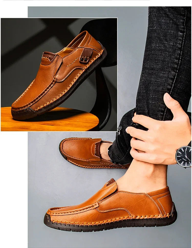 Mens Loafers Breathable Slip on Italian Driving Shoes Chaussure Homme Genuine Leather Men Handmade Casual Shoes